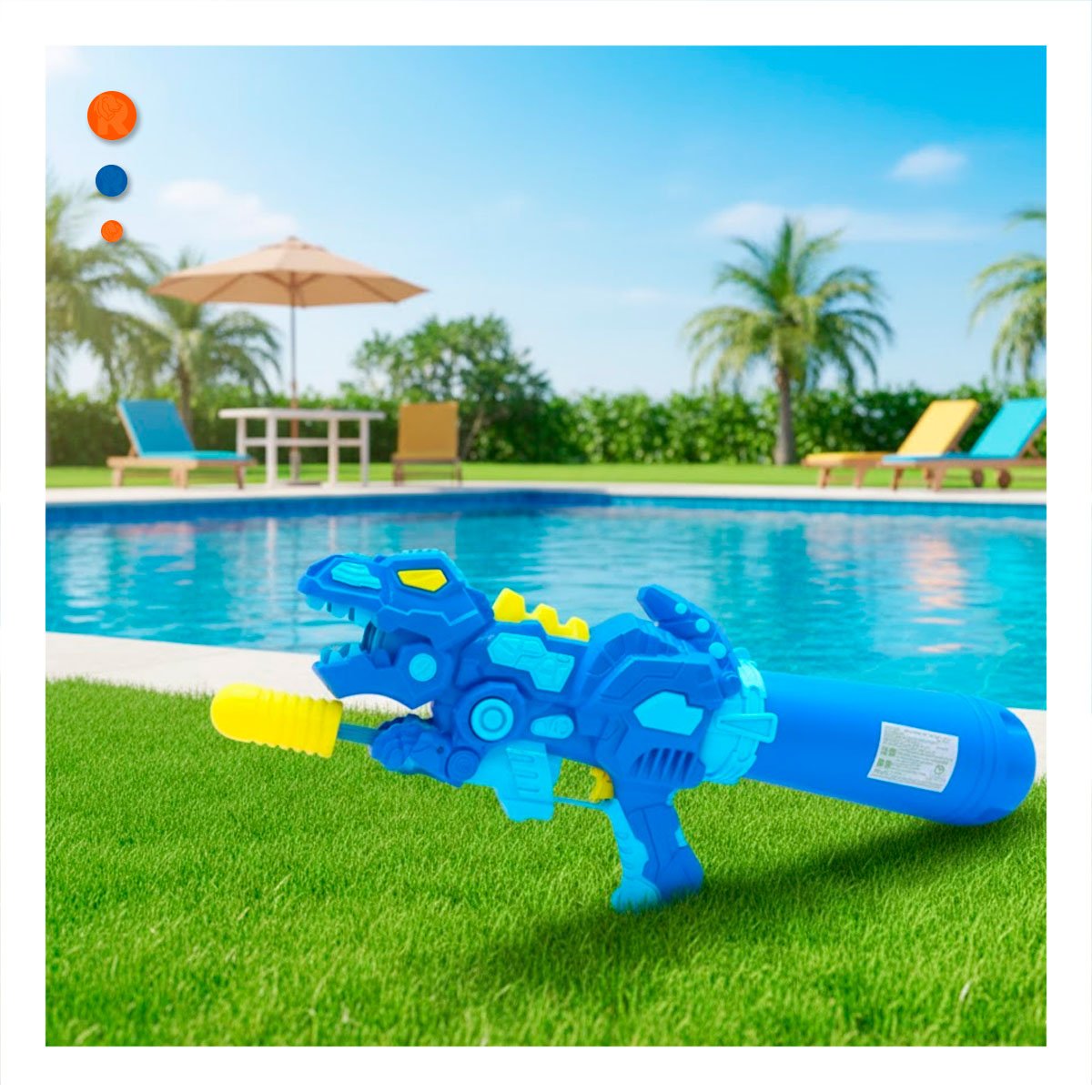 PACK12 ROCIADOR DE VERANO DINOSAURIO AZUL PARA DIVERSION FAMILIAR EN CASA - 5
