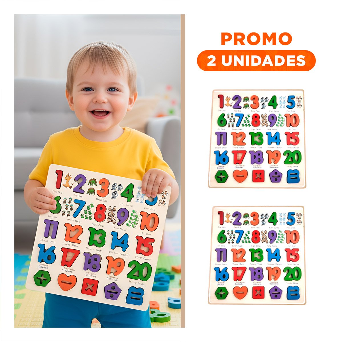 PACK2 CONCEPTO DIDACTICO DE MADERA CON PIEZAS ENCASJABLES PARA APRENDER FORMAS - 1