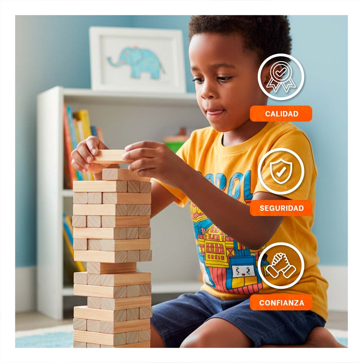 PACK4 JENGA EDUCATIVO 48 PIEZAS MADERA PARA NIÑOS CREATIVO Y ALEGRE - 3