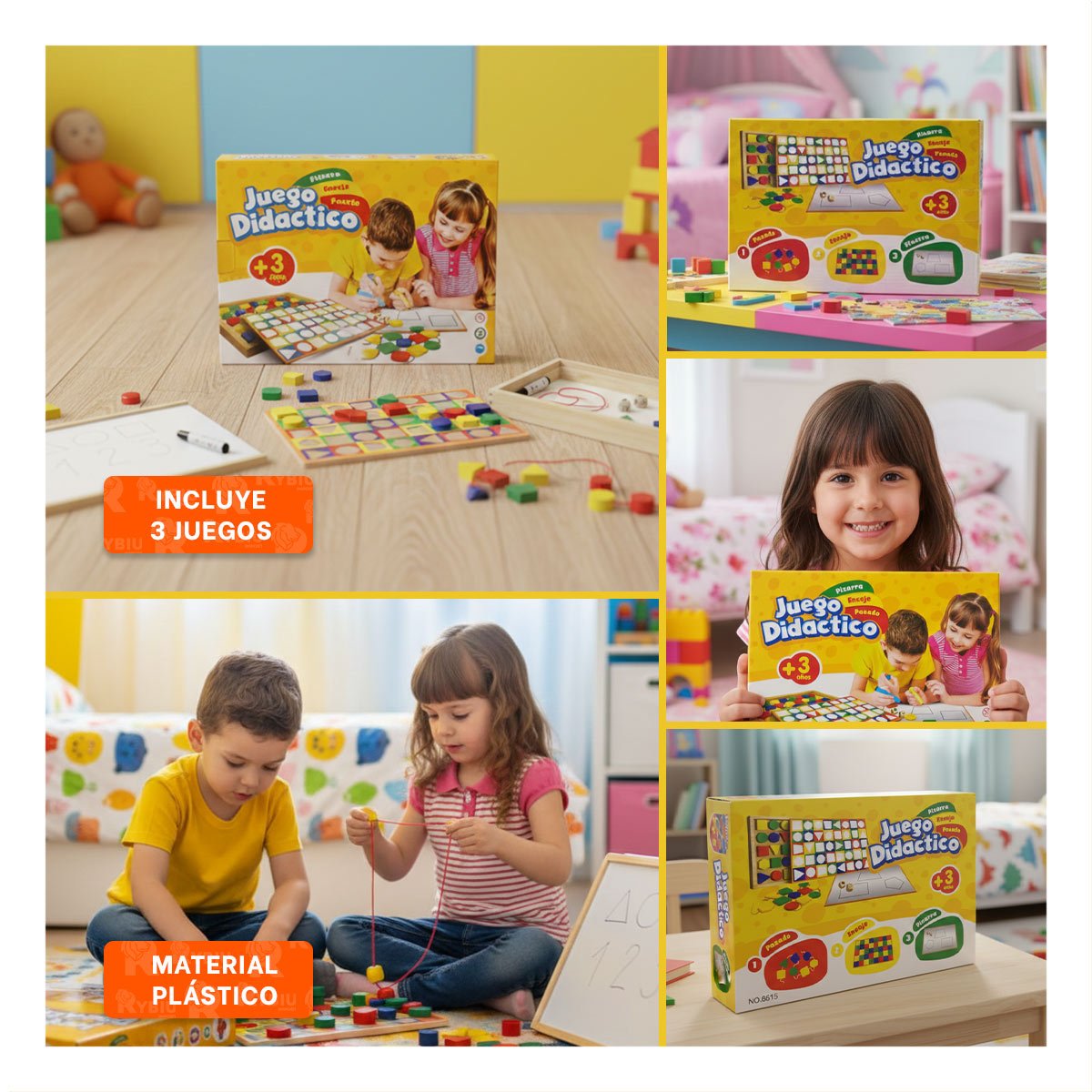 PACK4 ESTACION DIDACTICA 3 EN 1 CON PIZARRA ENCAJE Y PASADO PARA APRENDER Y+REGALO STICKER - 2