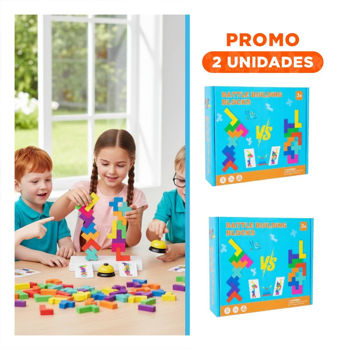 PACK2 FORMATO TETRIS MULTICOLOR PARA JUEGO FAMILIAR Y REUNIONES - 1