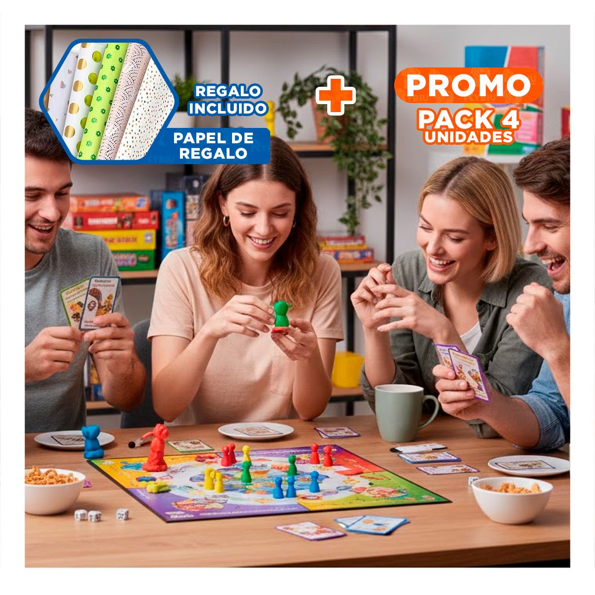 PACK4 ACTIVIDAD CREATIVA MULTICOLOR PARA ESTIMULAR LA IMAGINACION EN FAMILIA Y+PAPEL REGALO - 1