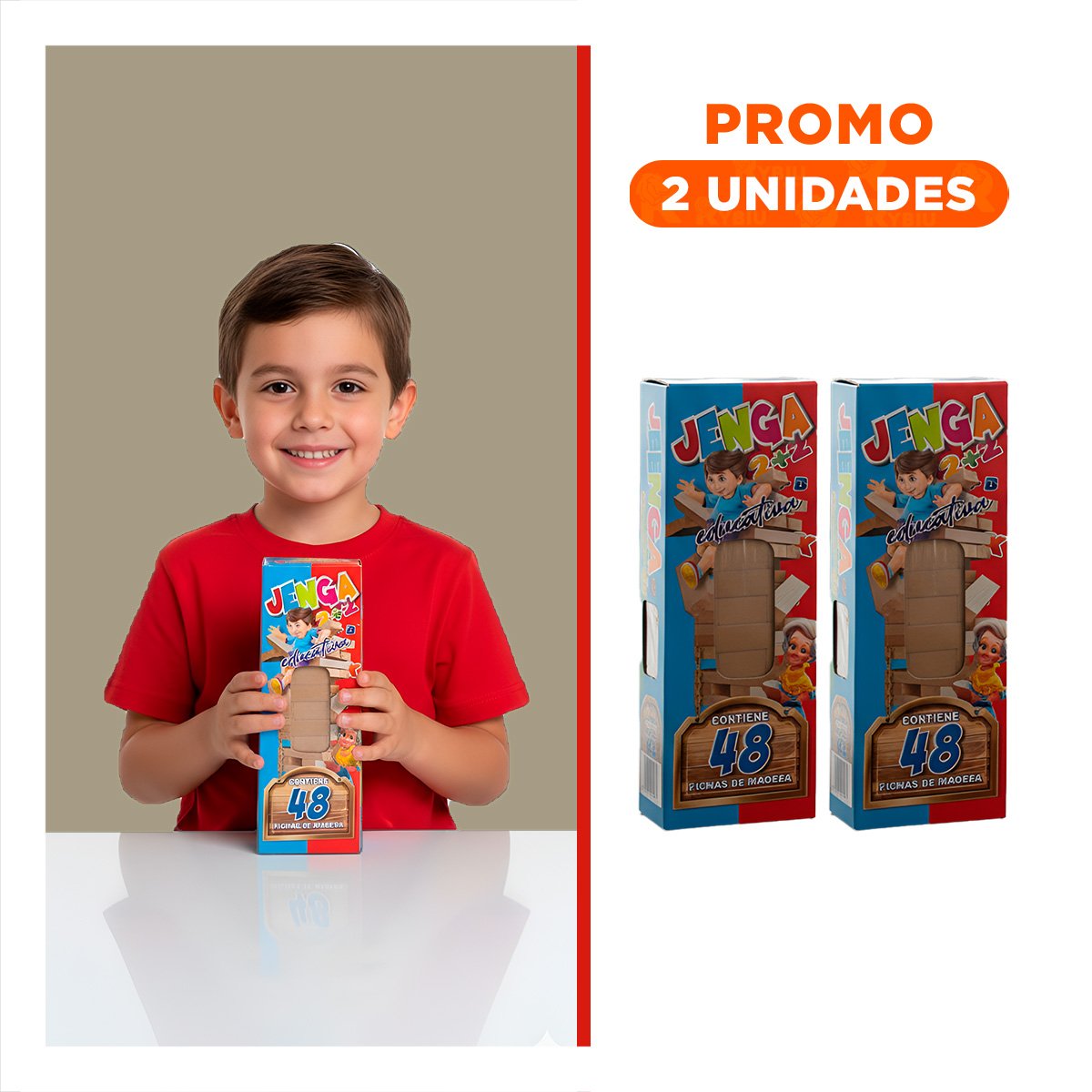 PACK2 SET DE BLOQUES EDUCATIVO 48 PIEZAS MADERA PARA NIÑOS SEGURO Y DIVERTIDO - 1