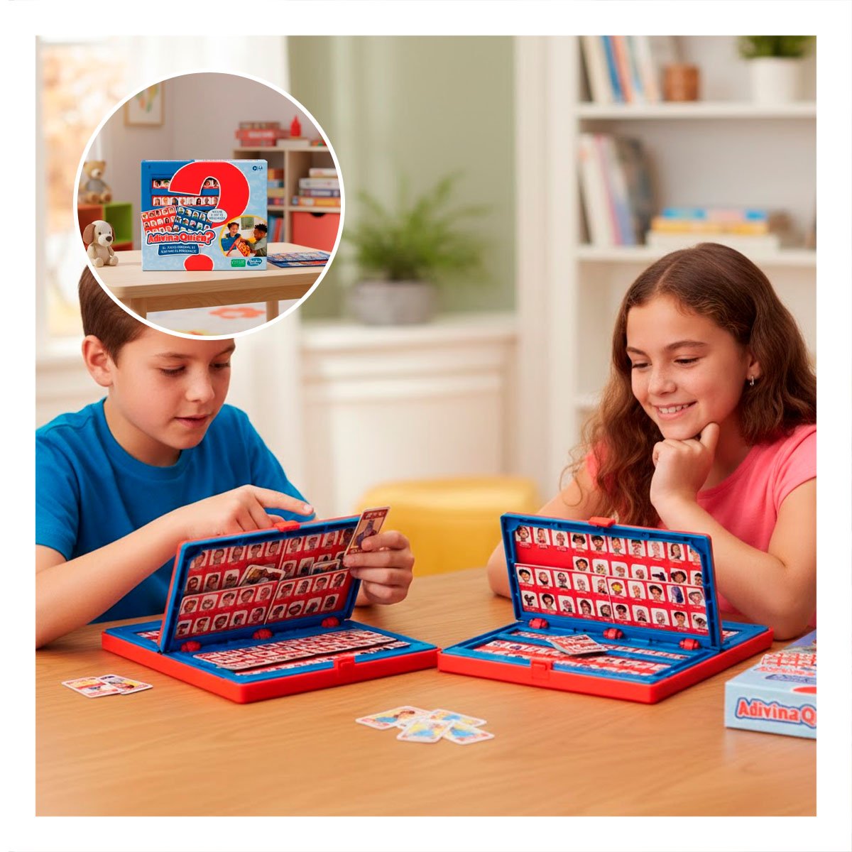 PACK2 ENTRETENIMIENTO DE MESA ADIVINA QUIEN PERSONAJES ROJO Y AZUL PARA TARDES EN HOGAR - 5