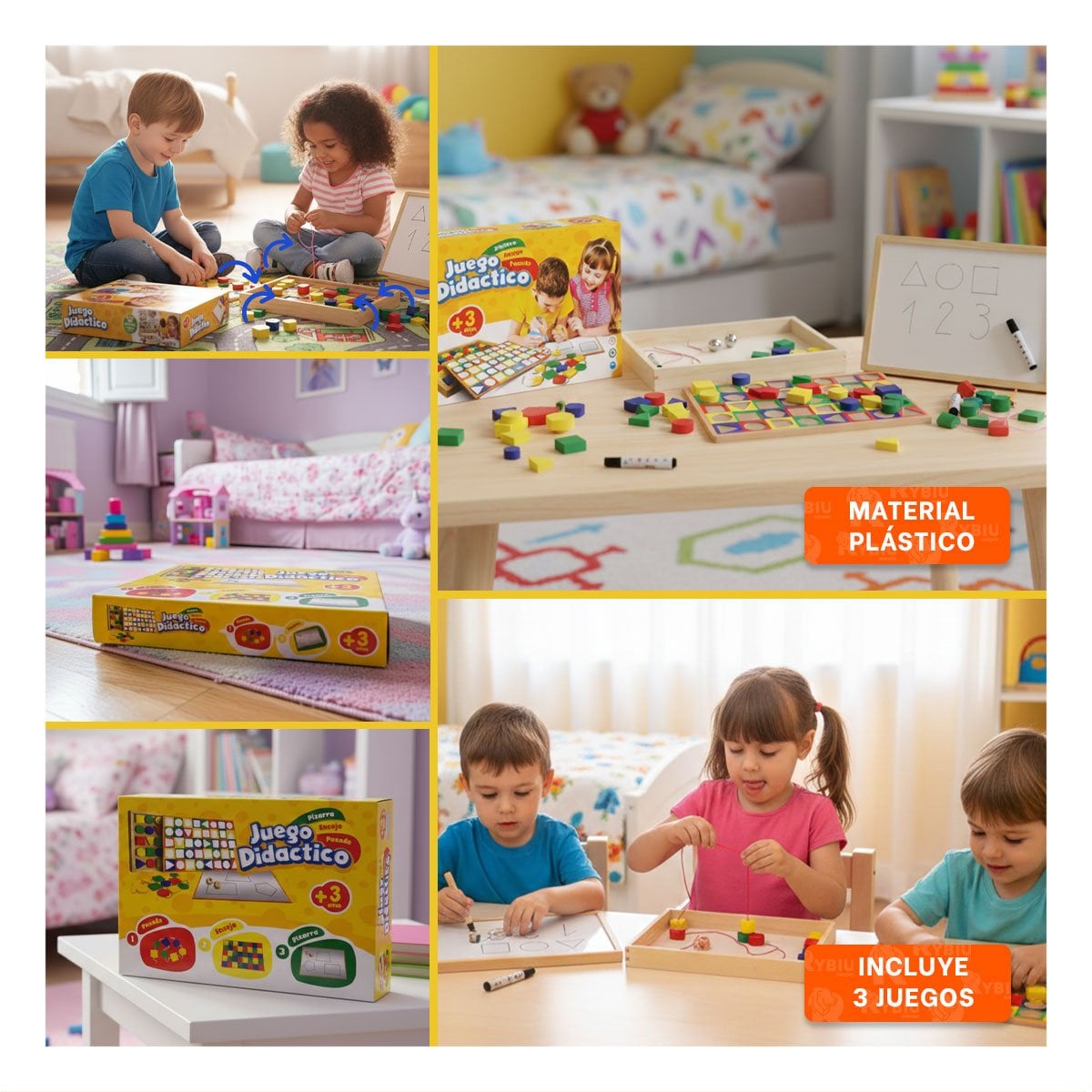 PACK12 BASE DIDACTICA 3 EN 1 CON PIZARRA ENCAJE Y PASADO PARA APRENDIZAJE Y+PAPEL REGALO - 2