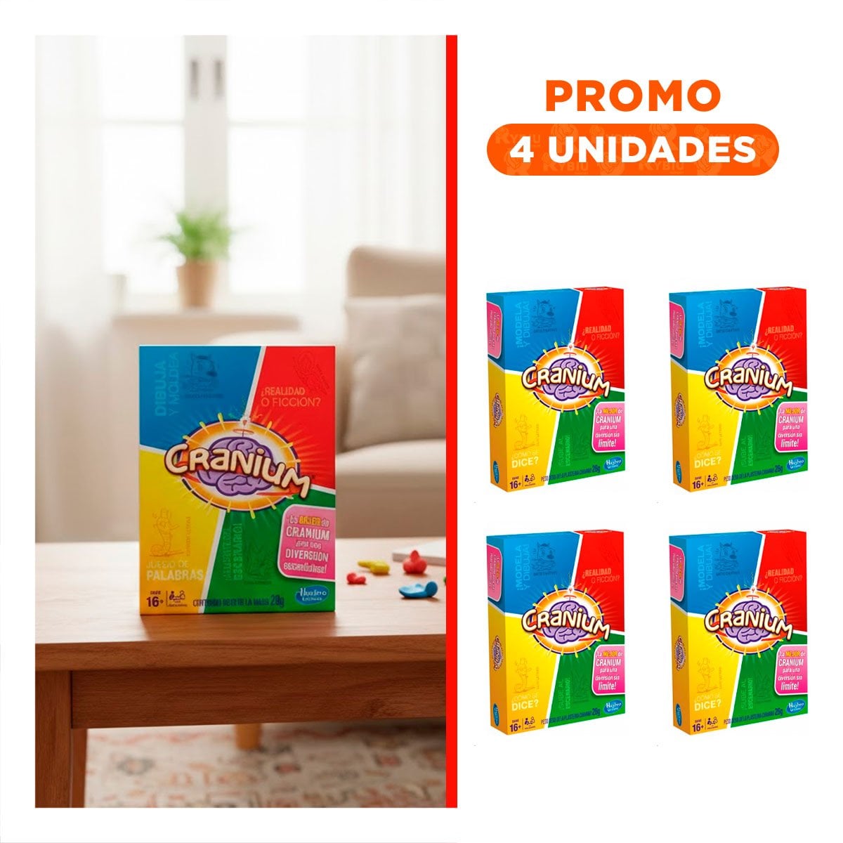 PACK4 OPCION CREATIVA MULTICOLOR PARA COMPARTIR JUEGOS Y RISAS EN CASA Y+REGALO STICKER - 1