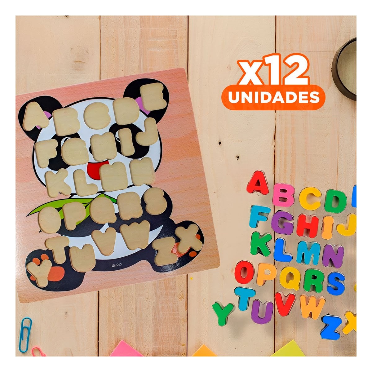 PACK12 APOYO DIDACTICO ABECEDARIO LETRAS ENCAJABLES CON OSITO EDUCATIVO - 1