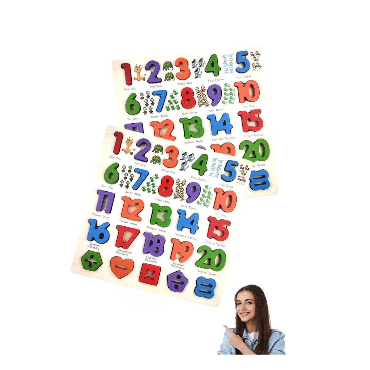 PACK6 INSTRUMENTO DIDACTICO DE MADERA CON PIEZAS ENCASJABLES PARA APRENDER Y+REGALO STICKER - 2