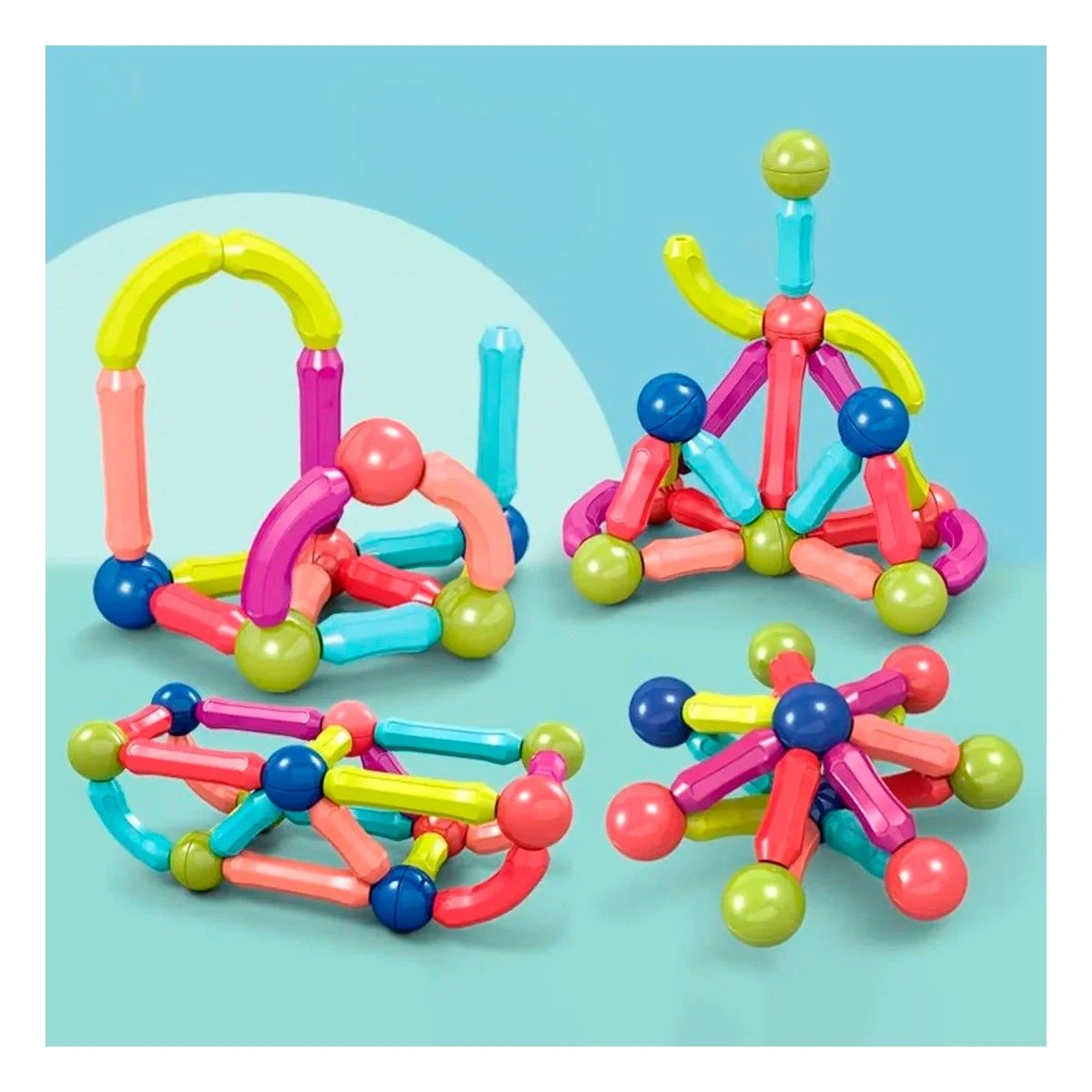 PACK4 APRENDIZAJE MAGNETICO EDUCATIVO CON PIEZAS CREATIVAS PARA CONSTRUCCION Y+PAPEL REGALO - 2
