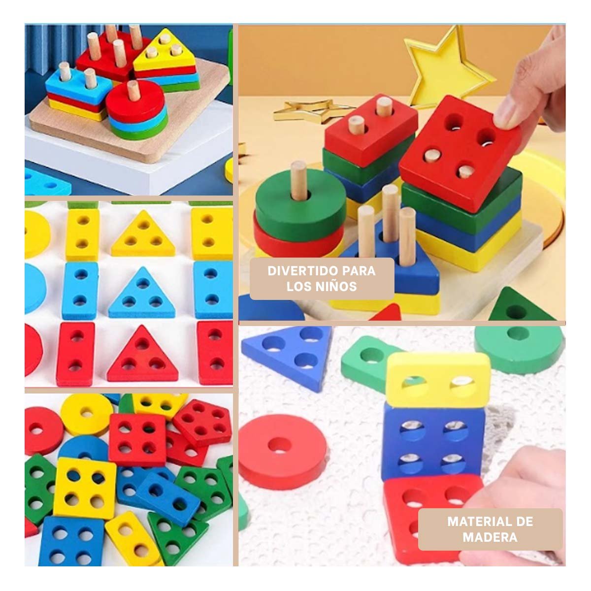 PACK2 FORMAS DIDACTICO PLANTADO PARA NIÑOS COLORIDO Y CREATIVO Y+PAPEL REGALO - 3