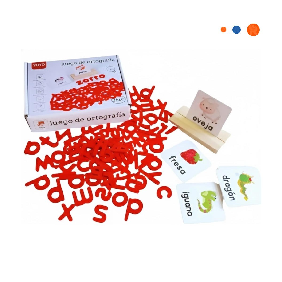 PACK2 HERRAMIENTA EDUCATIVA DE ORTOGRAFIA ROJO PARA APRENDIZAJE BASICO Y+REGALO STICKER - 2
