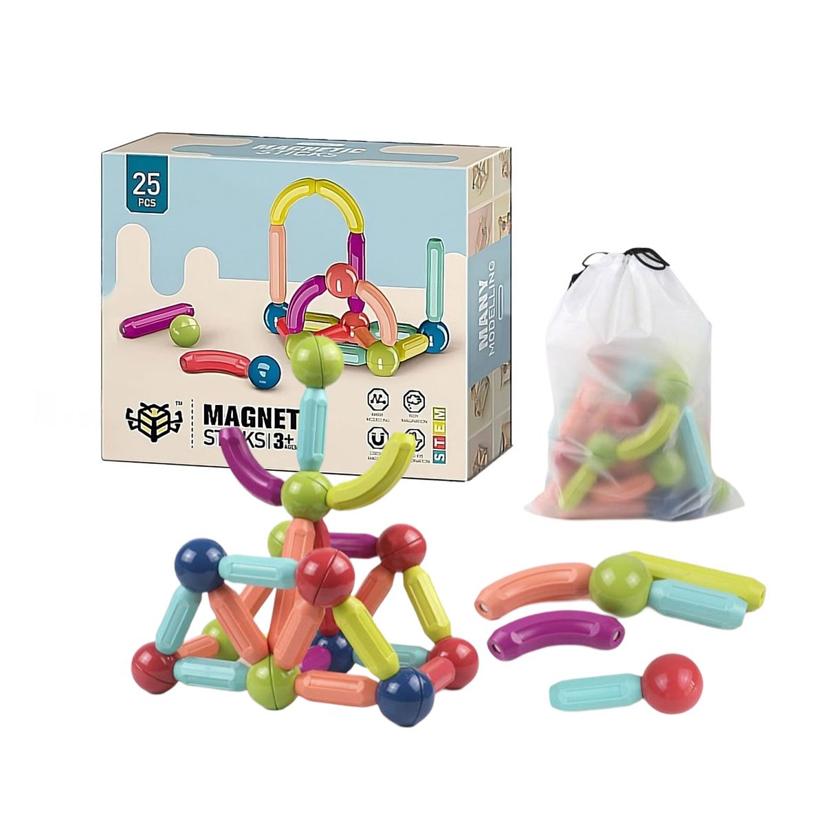 PACK12 CREACION MAGNETICA CREATIVA PARA HOGAR CON PIEZAS DIDACTICAS Y+REGALO STICKER - 4