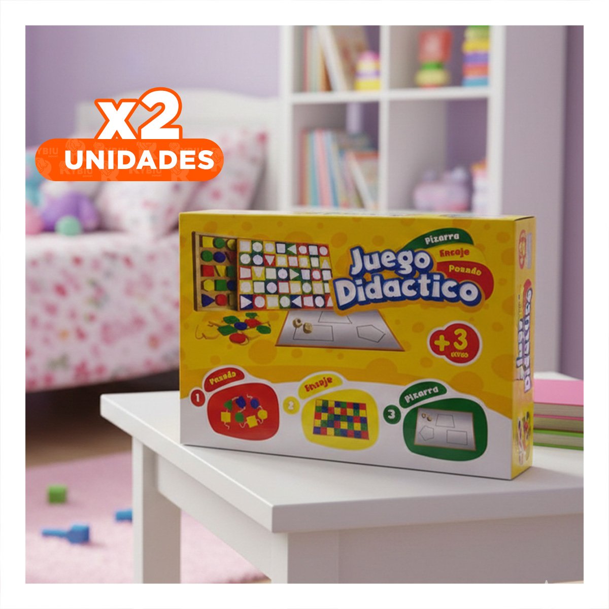 PACK2 TABLERO DIDACTICO 3 EN 1 CON PIZARRA ENCAJE Y PASADO PARA USO DIARIO Y+REGALO STICKER - 1