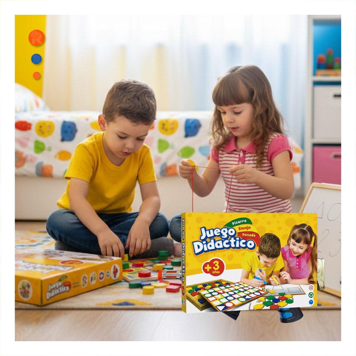 PACK2 TABLERO DIDACTICO 3 EN 1 CON PIZARRA ENCAJE Y PASADO PARA USO DIARIO Y+REGALO STICKER - 5