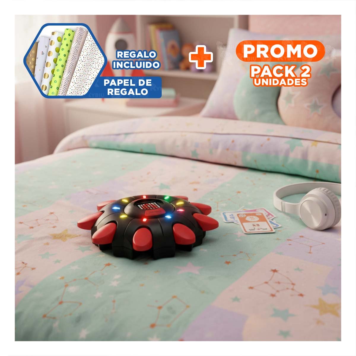 PACK2 RETO SOCIAL DE MESA NEGRO PARA REUNIONES RAPIDAS EN CASA CON AMIGOS Y+PAPEL REGALO - 1