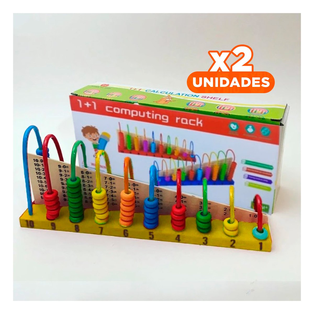 PACK2 TABLERO CREATIVO DE MATEMATICA Y JUEGO EDUCATIVO Y+REGALO STICKER - 1