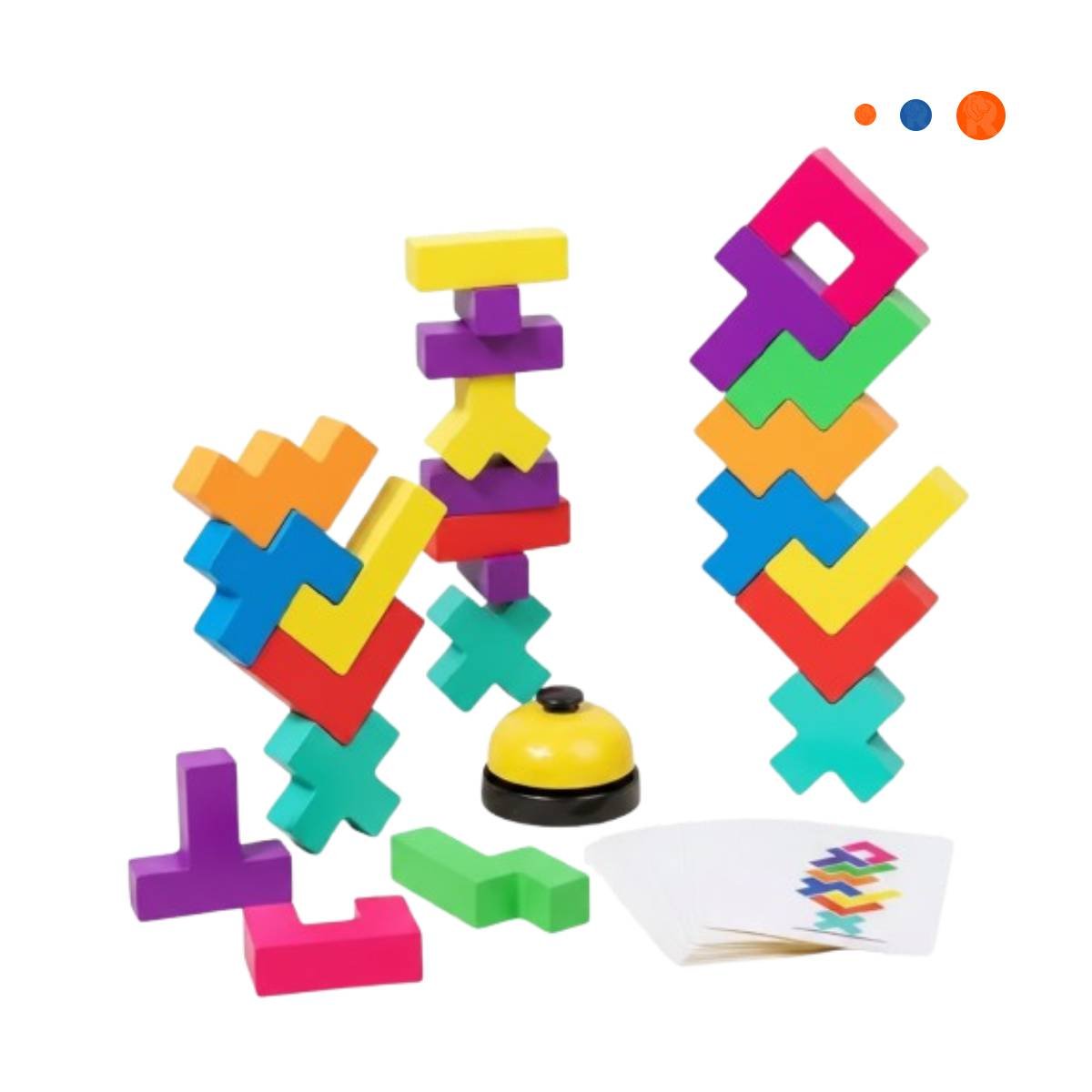PACK4 CONCEPTO TETRIS MULTICOLOR PARA JUEGO FAMILIAR EN CASA Y+PAPEL REGALO - 3