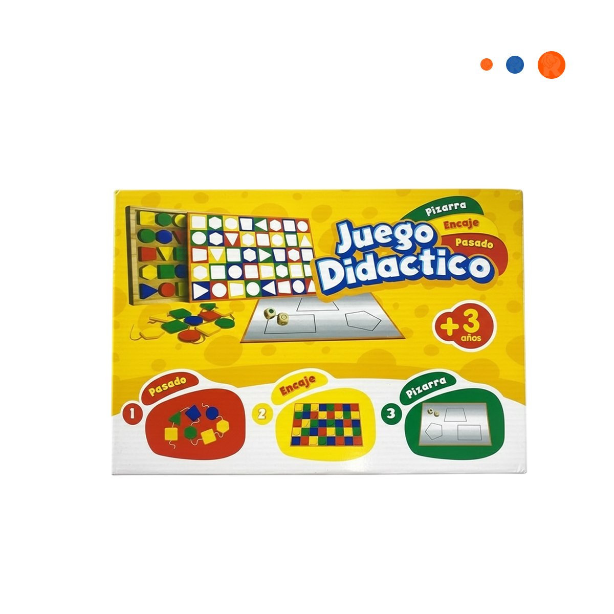 TABLERO EDUCATIVO 3 EN 1 CON PIZARRA ENCAJE Y PASADO PARA JUEGO DIARIO Y+REGALO STICKER - 3