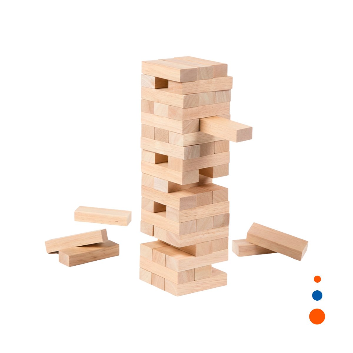 PACK4 JENGA EDUCATIVO 48 PIEZAS MADERA PARA NIÑOS ALEGRE Y SEGURO Y+PAPEL REGALO - 3