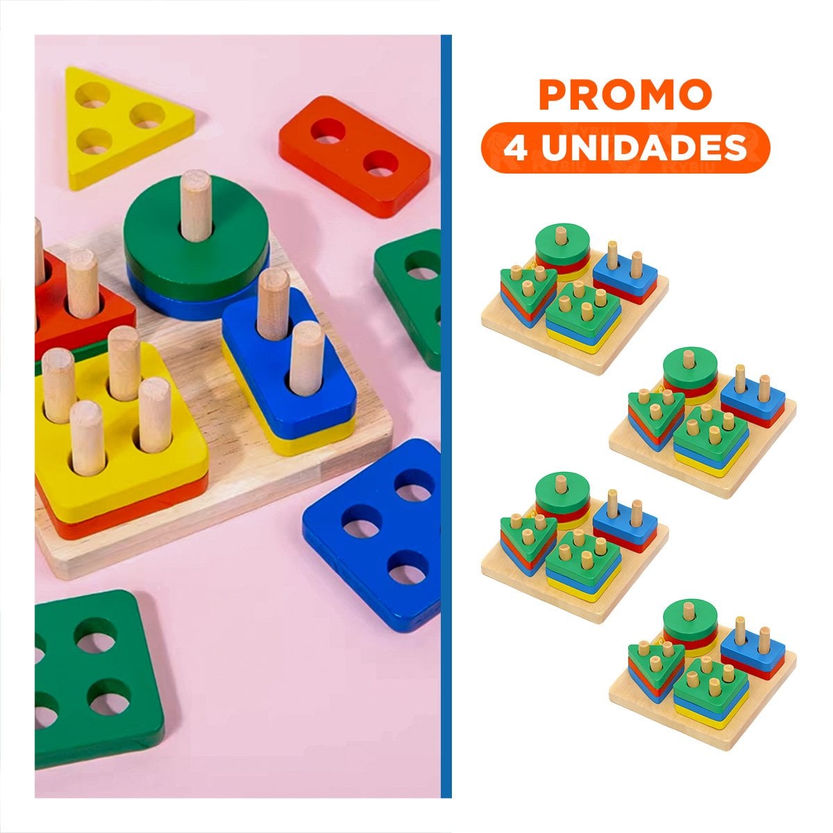 PACK4 JUEGO DIDACTICO PLANTADO PARA NIÑOS MOTRICIDAD Y CREATIVO Y+REGALO STICKER - 1