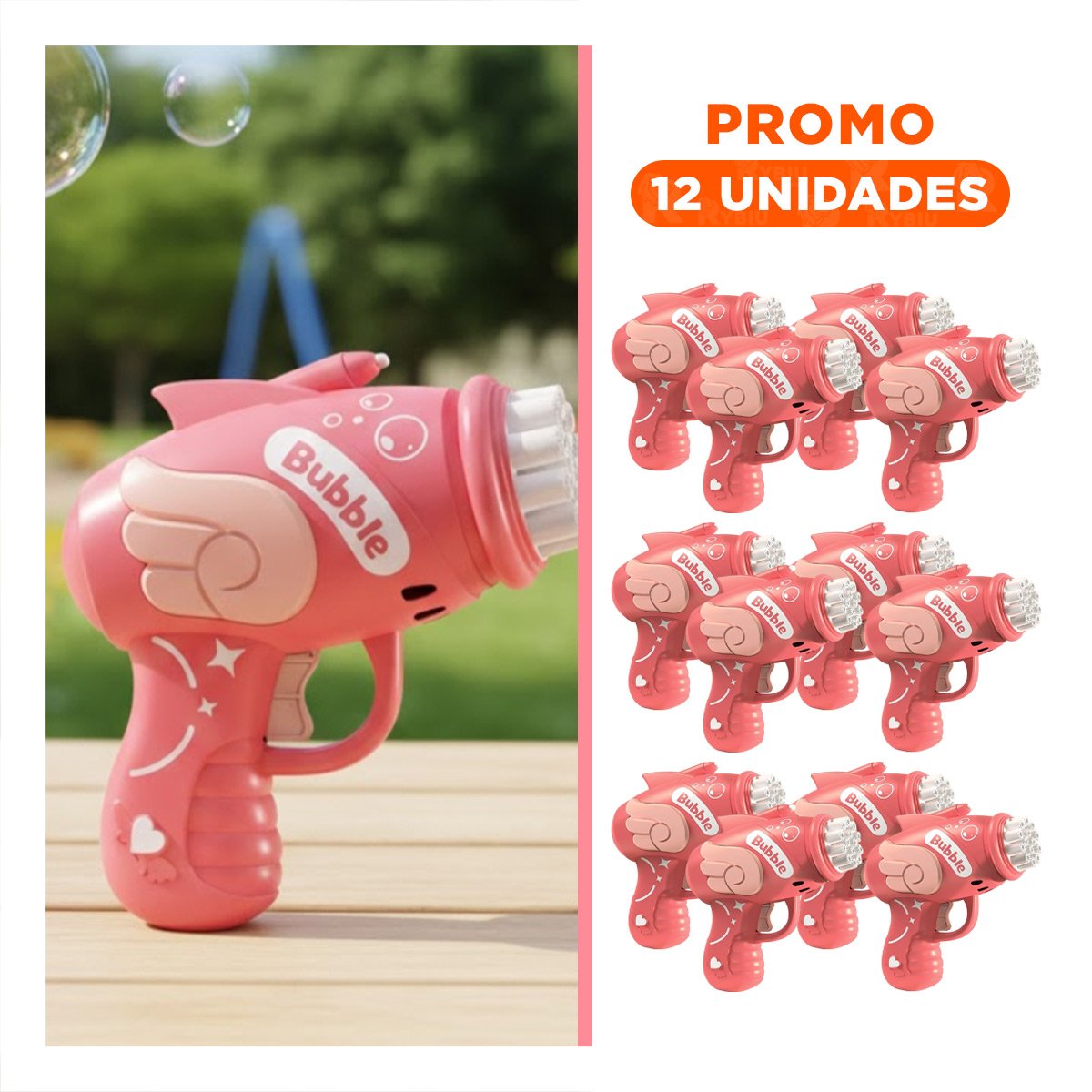 PACK12 SOPLADOR DE BURBUJAS INFANTIL PARA DIVERSION DIARIA Y+REGALO STICKER - 1