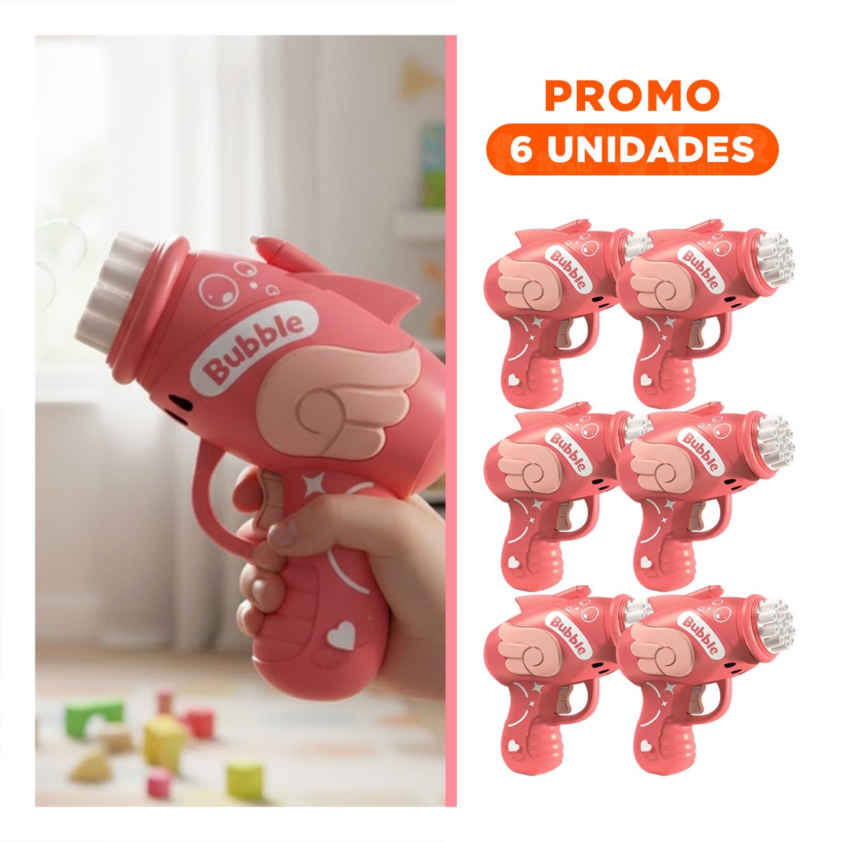 PACK6 CANON DE BURBUJAS INFANTIL PARA JUEGOS RECREATIVOS - 1
