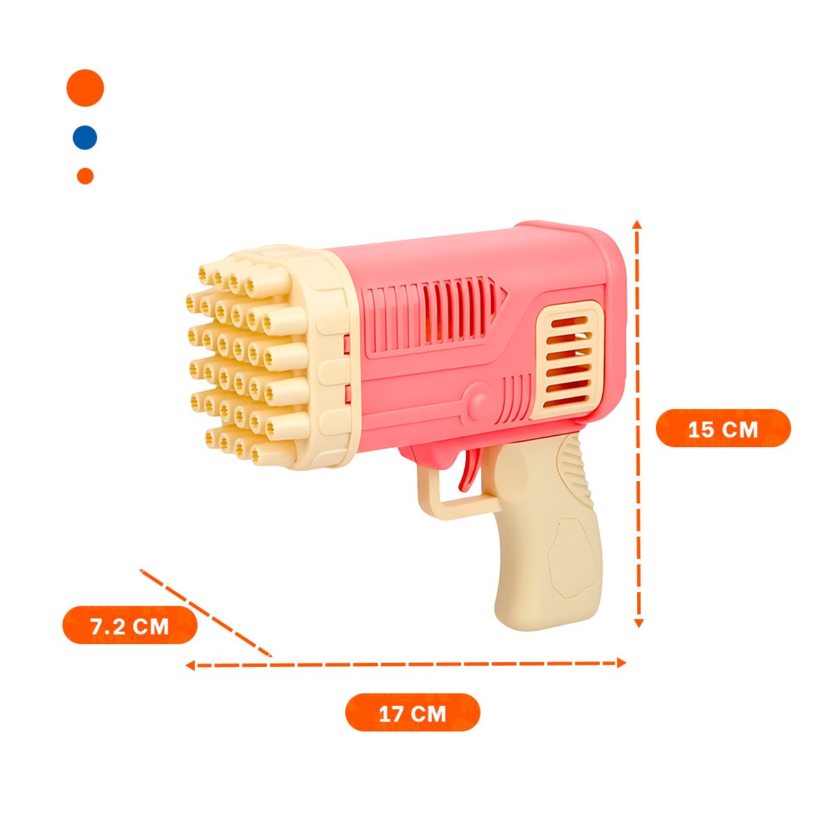GENERADOR AUTOMATICO DE BURBUJAS COHETE ROSADO PARA JUEGOS INFANTILES AL AIRE LIBRE - 4