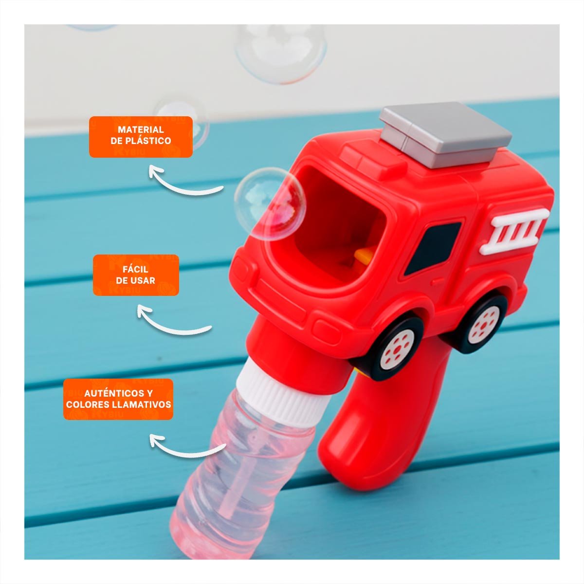 DISPENSADOR DE BURBUJAS CREATIVO CAMION PARA DIVERSION CONTINUA EN PATIOS Y+POST IT - 2