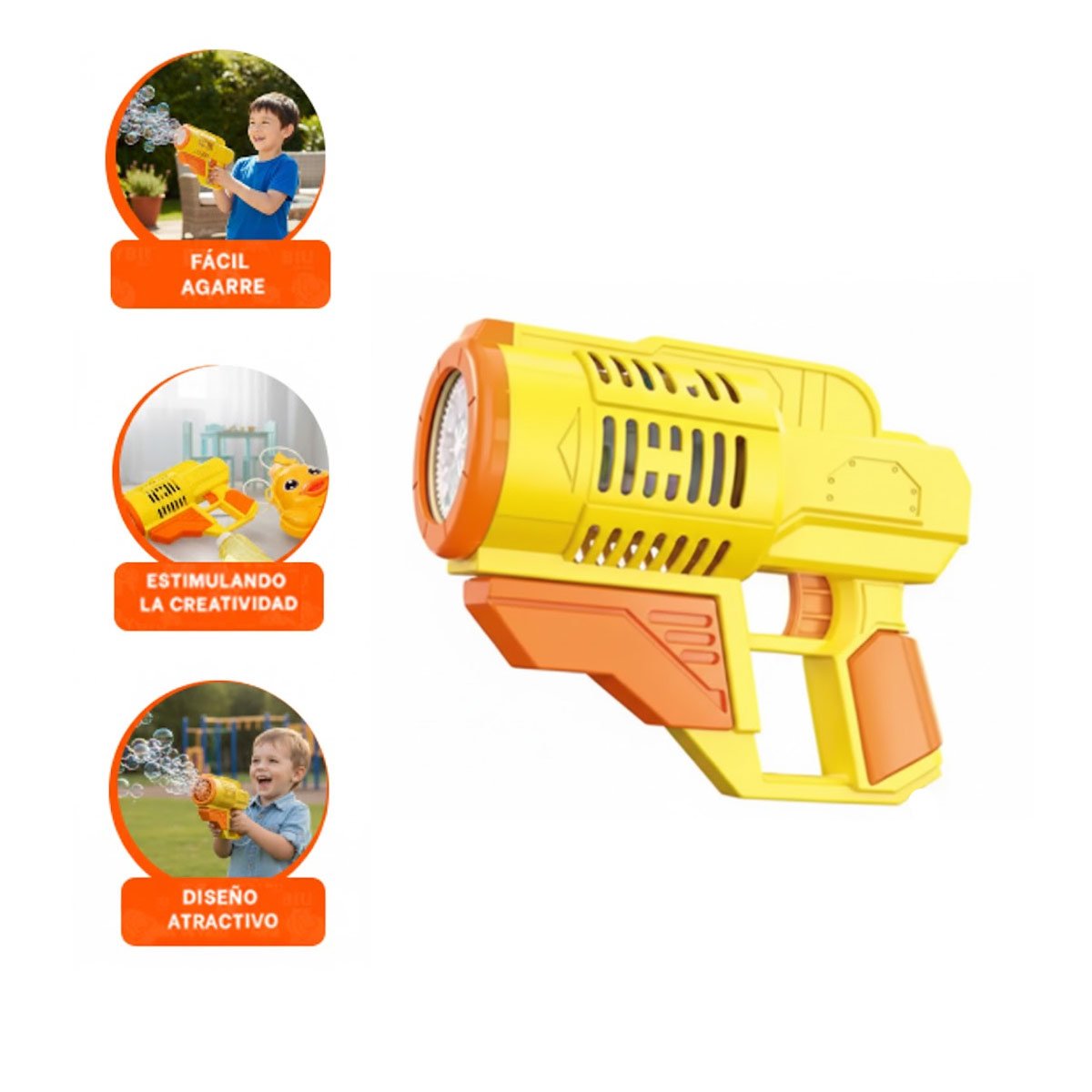 DISPOSITIVO DE BURBUJAS CON MOCHILA PORTATIL PATO AMARILLO PARA JUEGOS EXTERIOR - 3