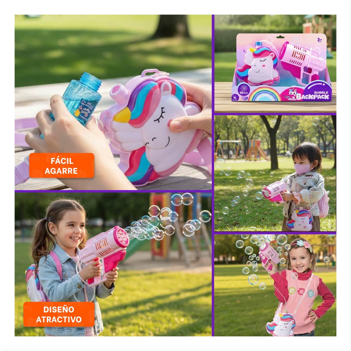 DISPOSITIVO DE BURBUJAS CON MOCHILA PORTATIL PARA JUEGOS AL AIRE LIBRE - 5