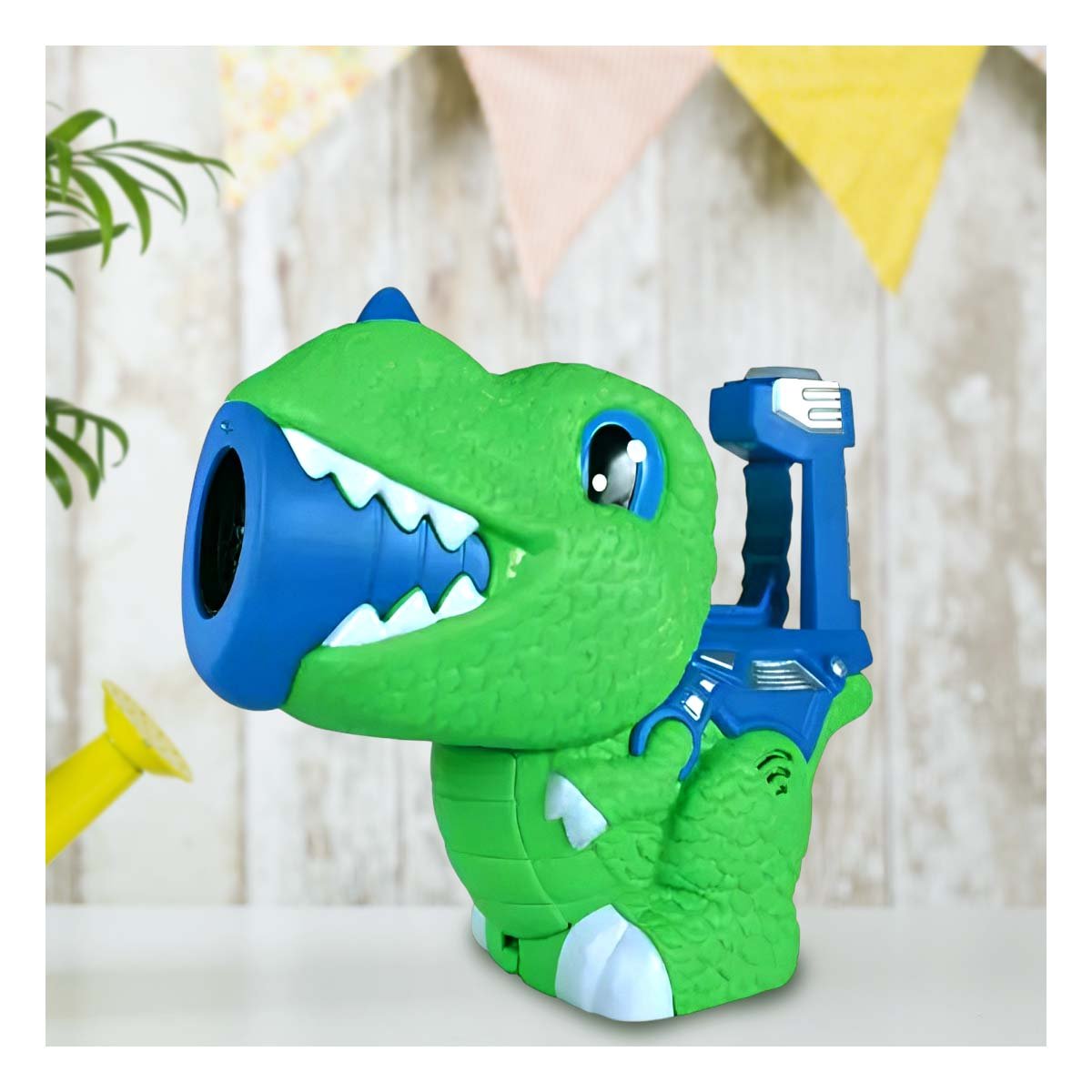 PACK2 PROYECTOR DE BURBUJAS DINOSAURIO CHICO VERDE Y AZUL PARA JUEGO DIARIO Y+PAPEL REGALO - 2