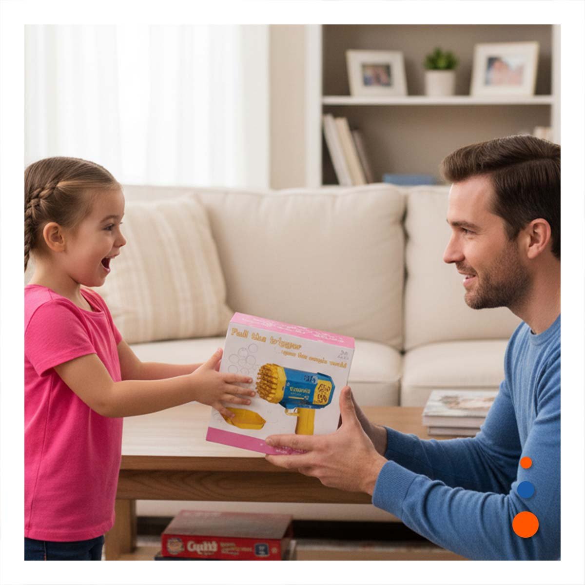 PACK2 PROYECTOR DE BURBUJAS DECORATIVO COHETE AZUL Y AMARILLO INFANTIL Y+PAPEL REGALO - 2