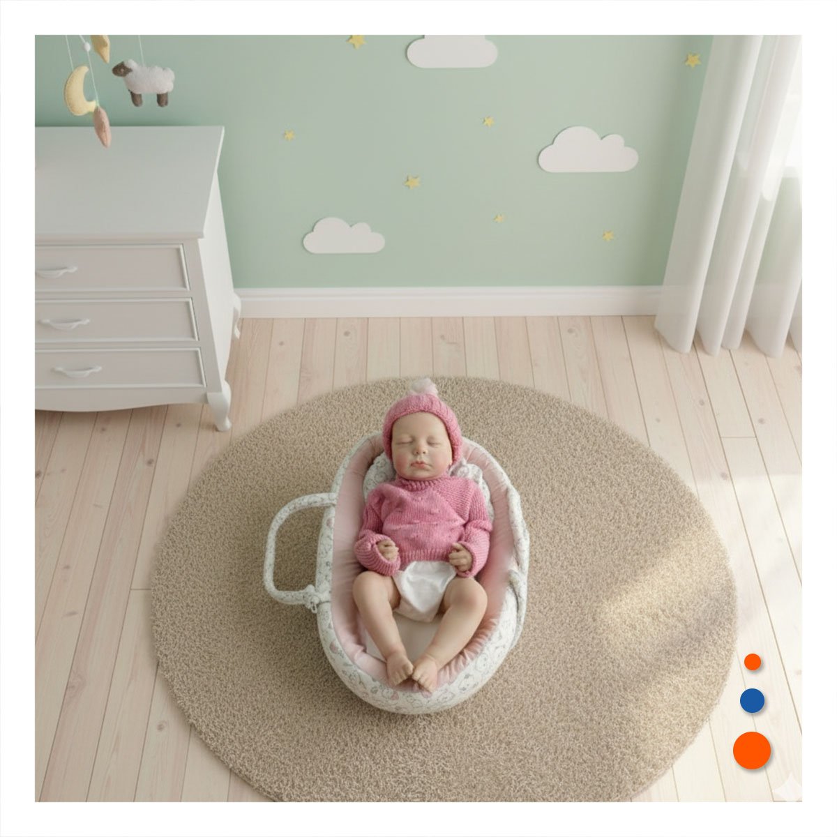 COMPANERA SUAVE DE BEBE REAL CON CHOMPA Y GORRO TEJIDO ROSADO CASA Y+PAPEL REGALO - 2