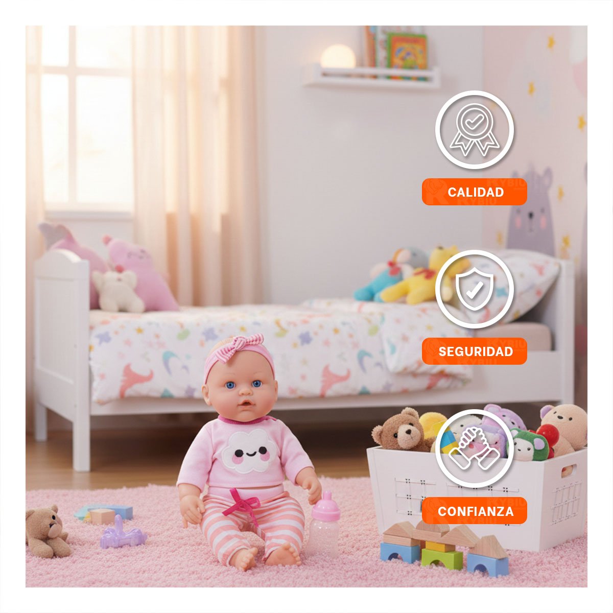PACK4 JUGUETE DULCE ROSADO CON CHOMPA NUBE Y PANTALON RAYAS PARA BEBE CASA - 3