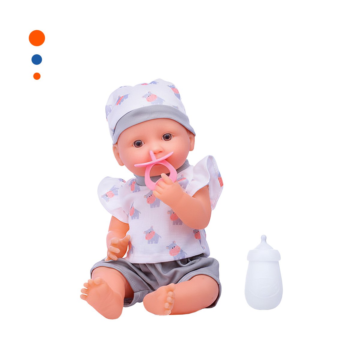 PACK2 FIGURA SUAVE HIPOPOTAMO CON ROPITA Y ACCESORIOS PARA BEBES ESTILO HOGAR Y+REGALO STICKER - 2