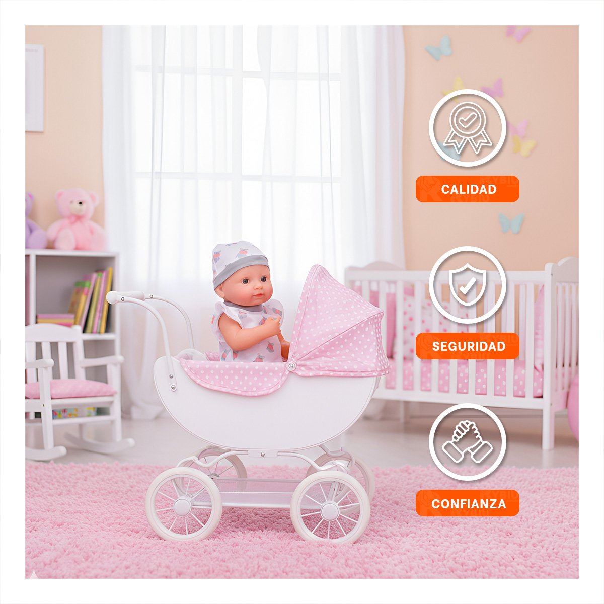 PACK2 FIGURA SUAVE HIPOPOTAMO CON ROPITA Y ACCESORIOS PARA BEBES ESTILO HOGAR Y+REGALO STICKER - 5