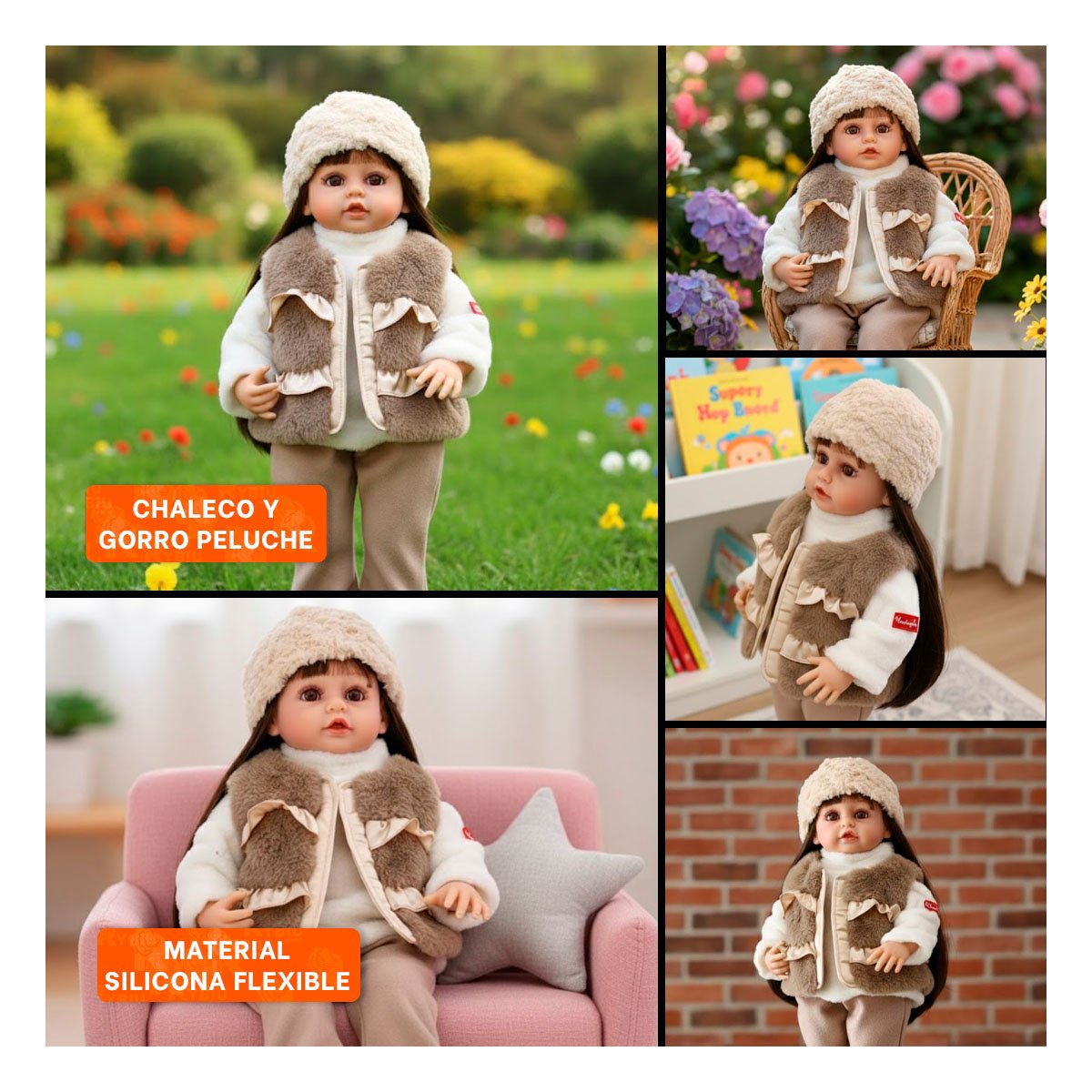 JUGUETE YESSY ESTILO CLASICO CON VESTUARIO DE INVIERNO 55CM Y+POST IT - 5