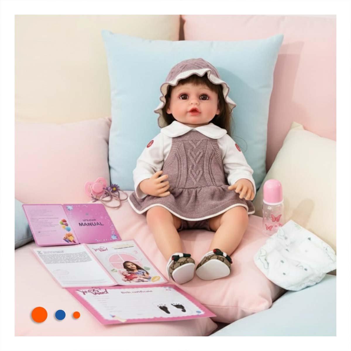 TOP TEJIDO PARA BEBE EN PALO ROSA CON SHORT Y GORRO COMODO Y+REGALO STICKER - 2