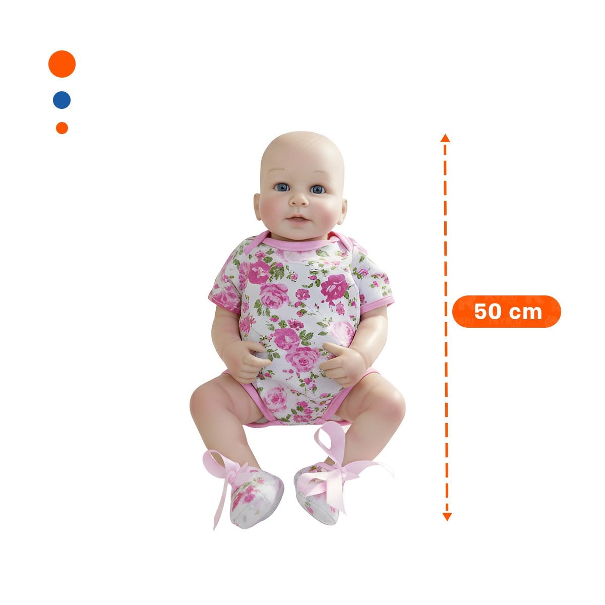MODELO INFANTIL REALISTA CON VESTIDO ROSADO VUELOS Y VINCHA PUNTITOS ACABADO TEXTIL Y+POST IT - 4