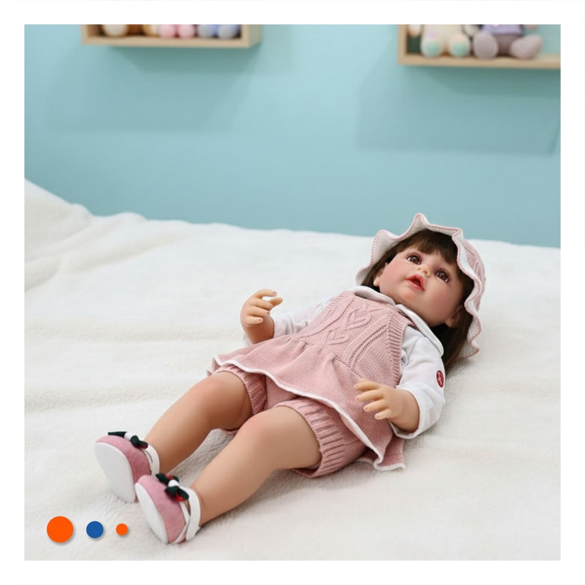 TOP TEJIDO PARA BEBE EN ROSADO CON SHORT Y GORRO COMODO Y+REGALO STICKER - 2