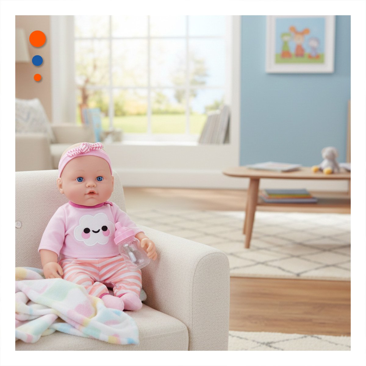PACK6 COMPANERA SUAVE ROSADA CON CHOMPA NUBE Y PANTALON RAYAS PARA BEBE HOGAR - 2