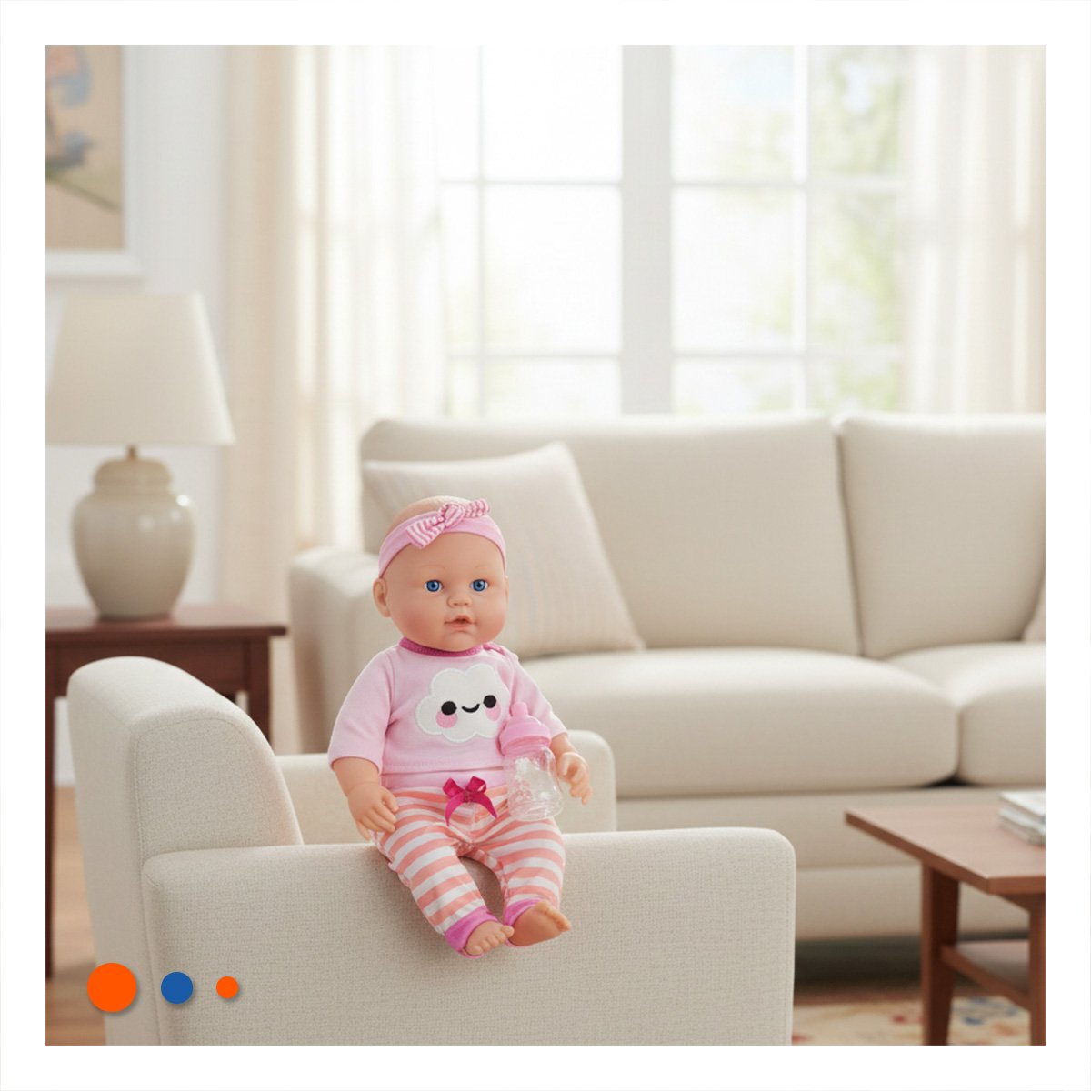 PACK6 COMPANERA SUAVE ROSADA CON CHOMPA NUBE Y PANTALON RAYAS PARA BEBE HOGAR - 3