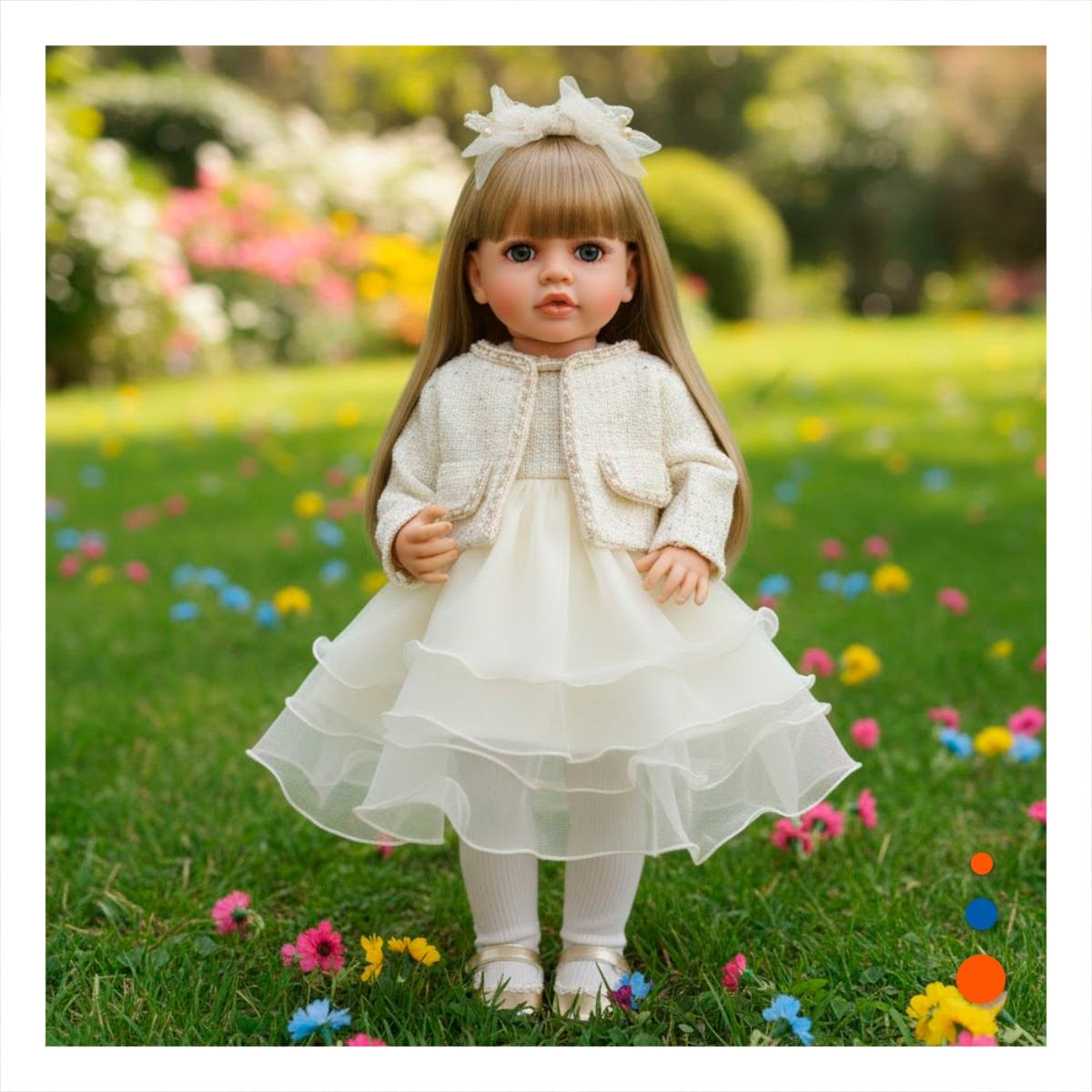 FIGURA YESSY CON ROPA INFANTIL BLANCO PENSADA PARA JUEGO CREATIVO Y+PAPEL REGALO - 2
