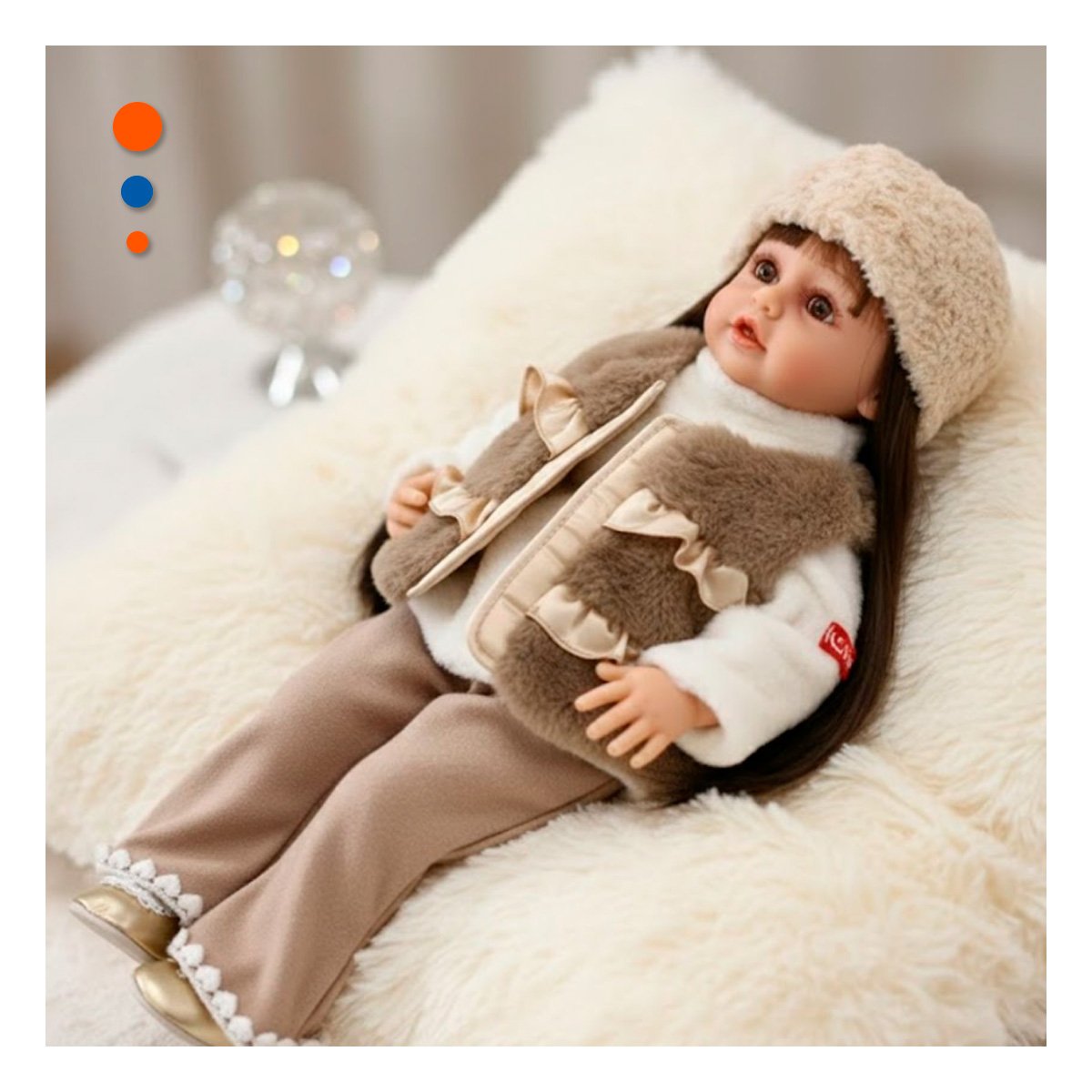 JUGUETE YESSY GRANDE PARA JUEGO DIARIO CON CHOMPA 55CM Y+REGALO STICKER - 2