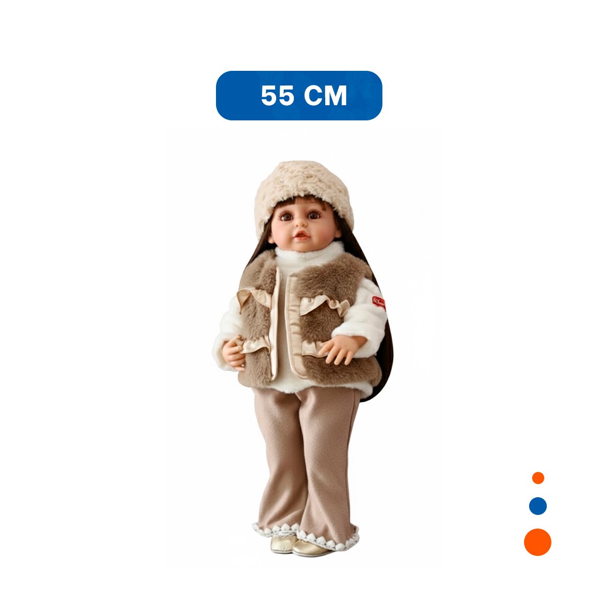 JUGUETE YESSY GRANDE PARA JUEGO DIARIO CON CHOMPA 55CM Y+REGALO STICKER - 4