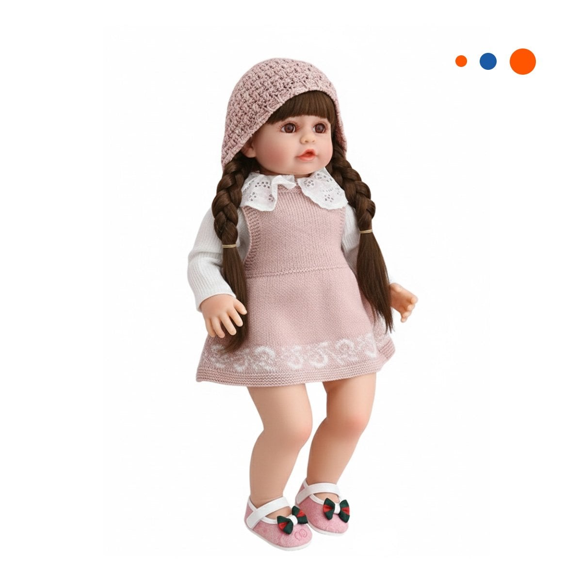 JUGUETE YESSY PARA JUEGO INFANTIL CON GORRO Y ROPA TEJIDA ROSADO Y+REGALO STICKER - 3