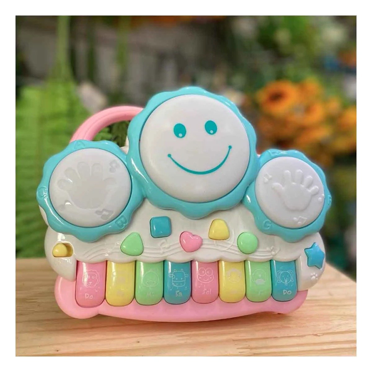 PACK4 PIANOLA DIDACTICA MUSICAL DE SOL CON DISENO COMPACTO AZUL CLARO Y+REGALO STICKER - 5