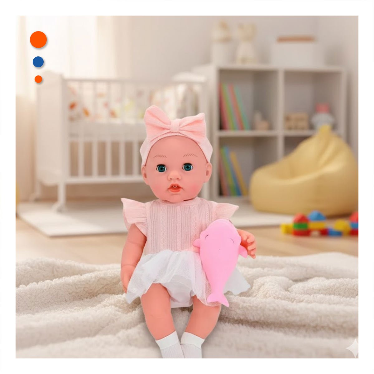 PACK4 AMIGA DECORATIVA CON VESTIDO Y LAZO ACCESORIOS ROSADO PARA JUEGO IMAGINATIVO - 2
