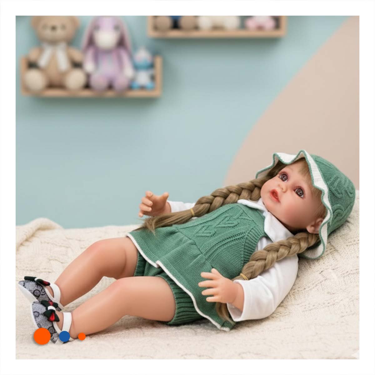 PACK2 TOP TEJIDO INFANTIL PARA BEBE EN VERDE CON SHORT Y GORRO - 3