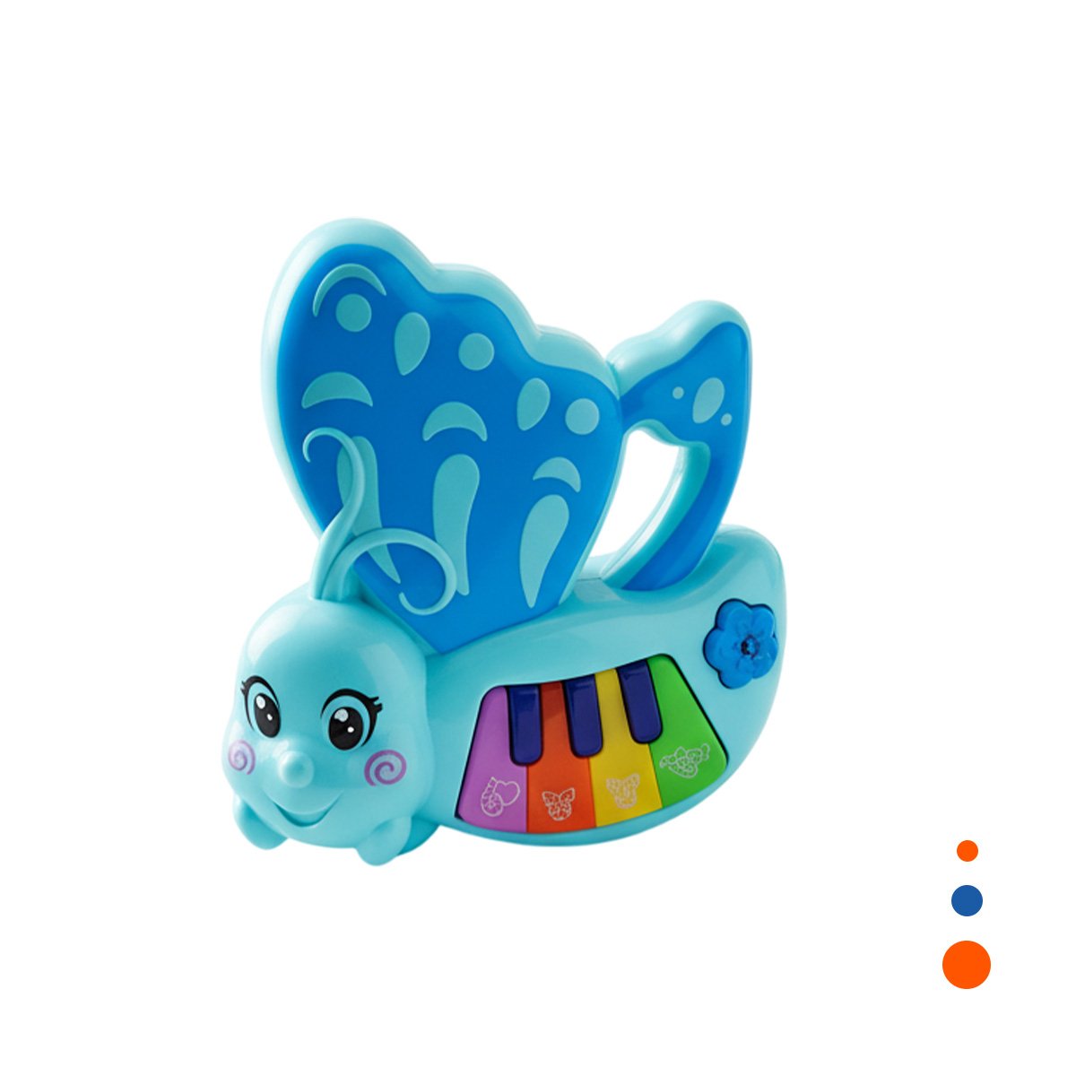 PACK4 TECLAS INFANTILES MARIPOSA CELESTE 22X26 CM CON SONIDO Y+PAPEL REGALO - 3